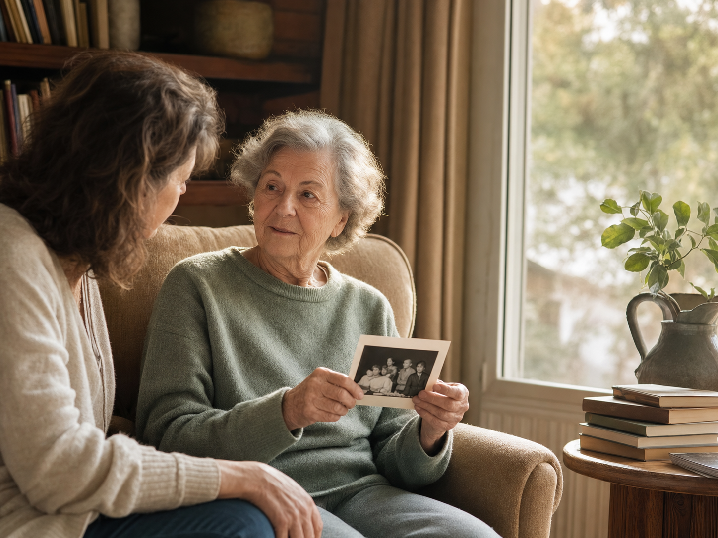A relaxed conversation shared with family