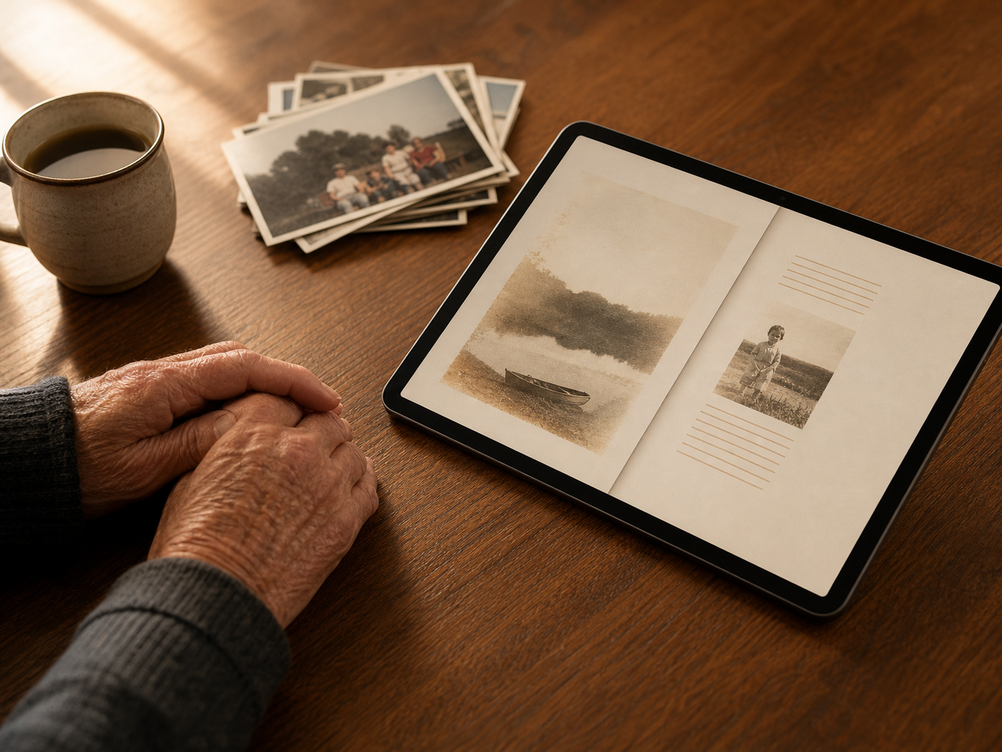 A completed digital memoir being shared with family